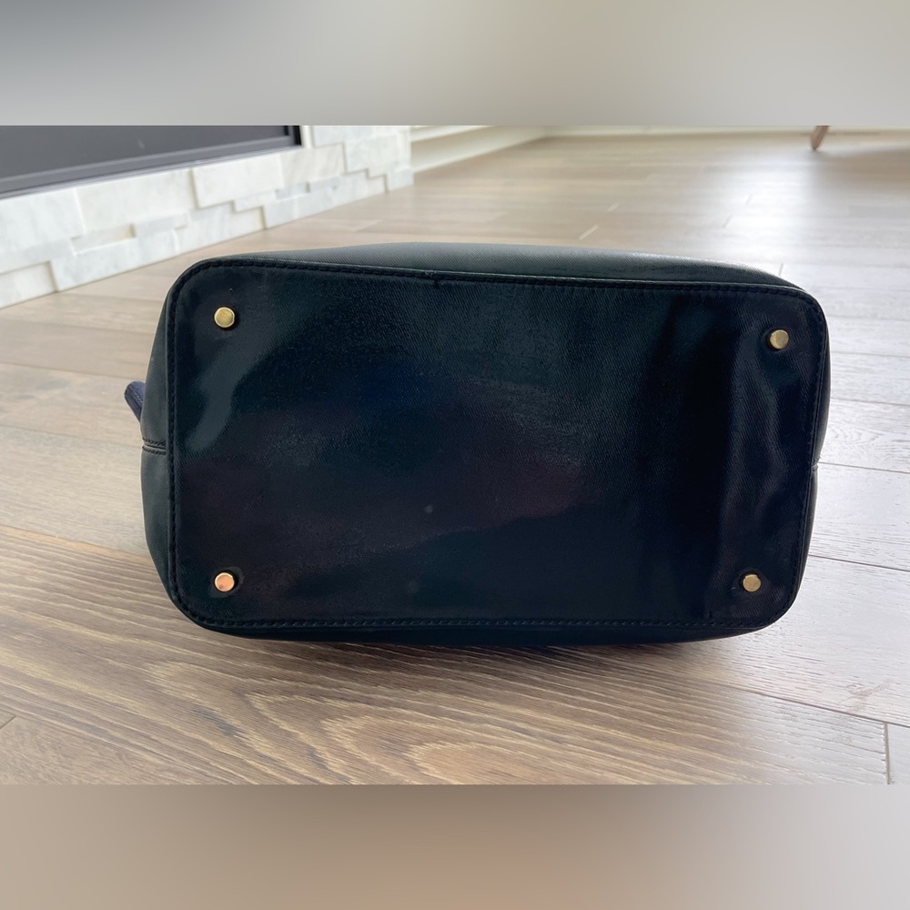 Kate Spade Black and Navy Tote with Brown Handles - Picture 3 of 10